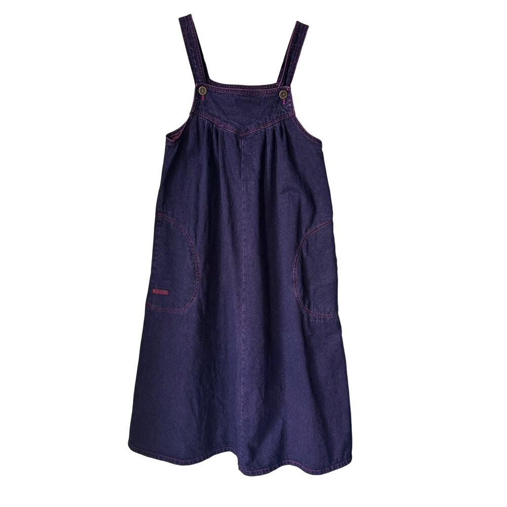 VTG Mizz Lizz Purple Y2K 90s Denim Jumper Dress Size 9/10 Grunge Normcore Indie